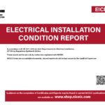 Image of an Electrical Installation Condition Report (EICR) form, indicating compliance with BS 7671 standards