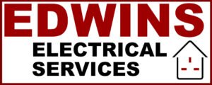 Edwins Electrical Services LOGO, Edwins in Red and Electrical services in black